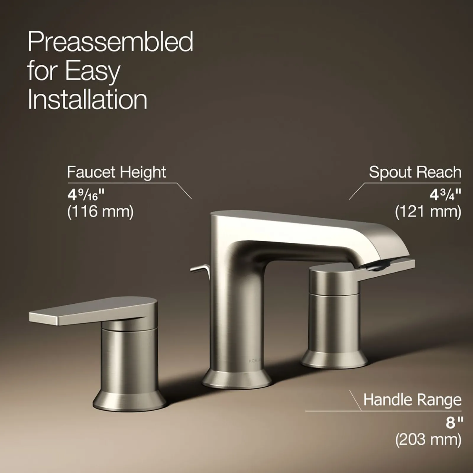 Widespread bathroom sink faucet, 1.2 gpm^Kohler Hot