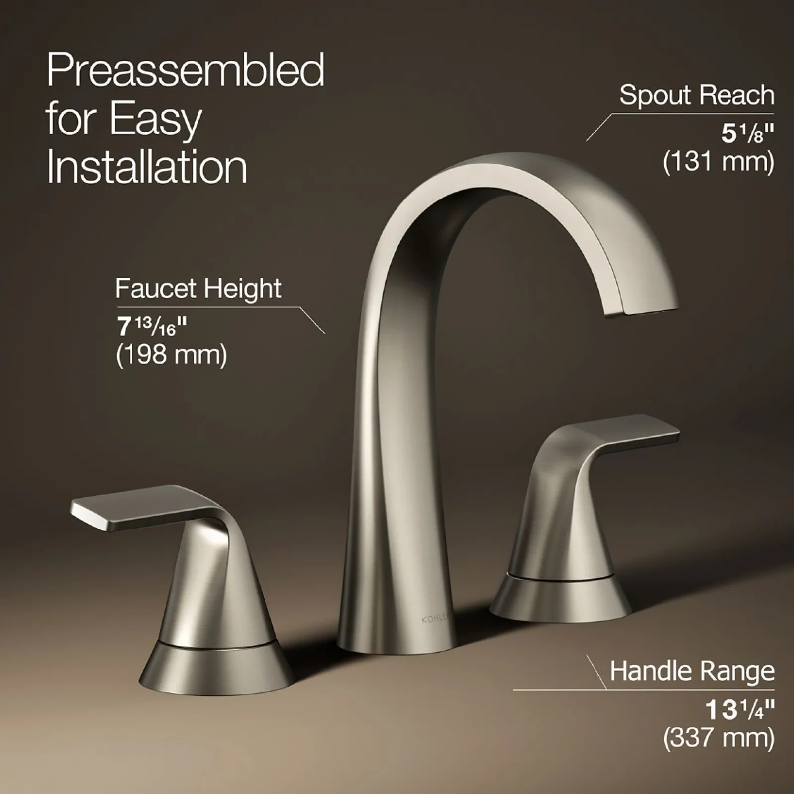 Widespread bathroom sink faucet, 1.2 gpm^Kohler Best