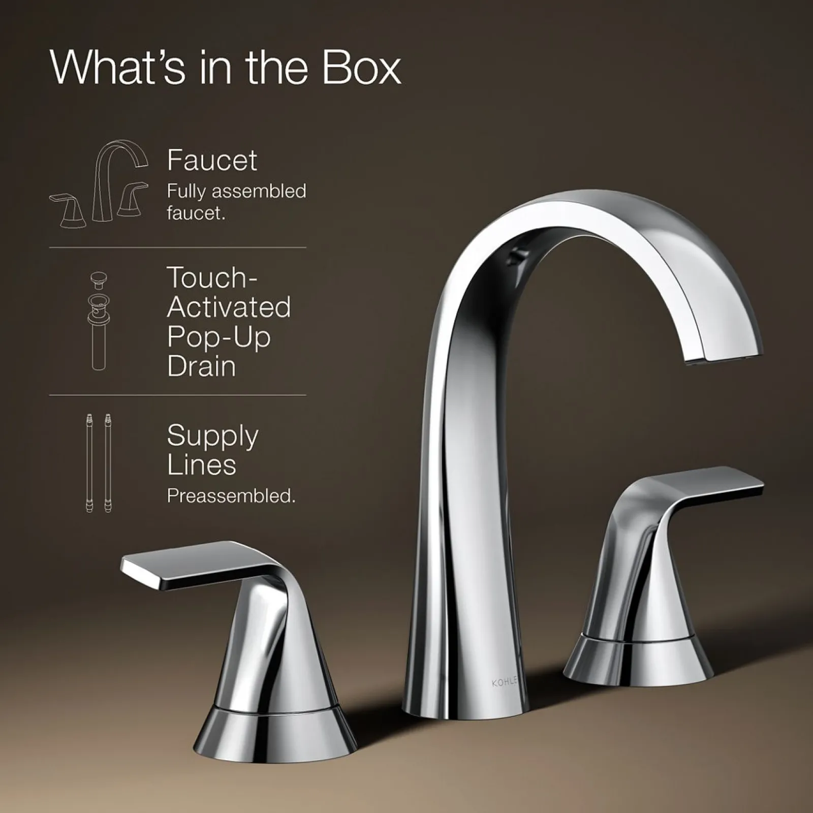 Widespread bathroom sink faucet, 1.2 gpm^Kohler Best