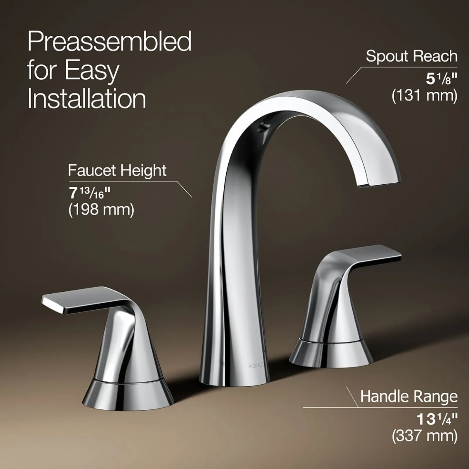 Widespread bathroom sink faucet, 1.2 gpm^Kohler Best