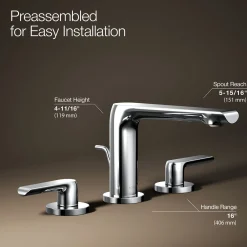 Widespread bathroom sink faucet, 1.2 gpm^Kohler New
