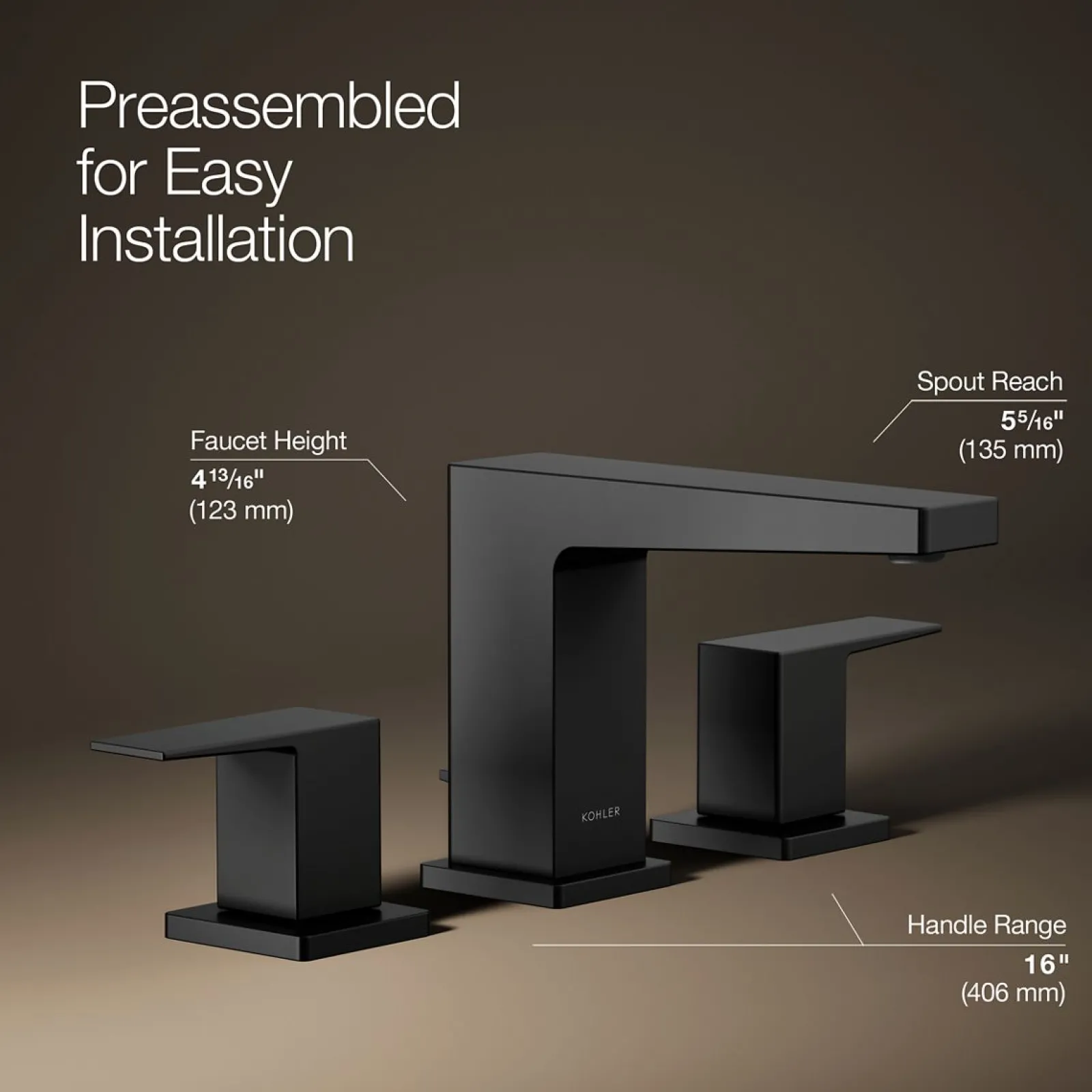Widespread bathroom sink faucet, 0.5 gpm^Kohler New