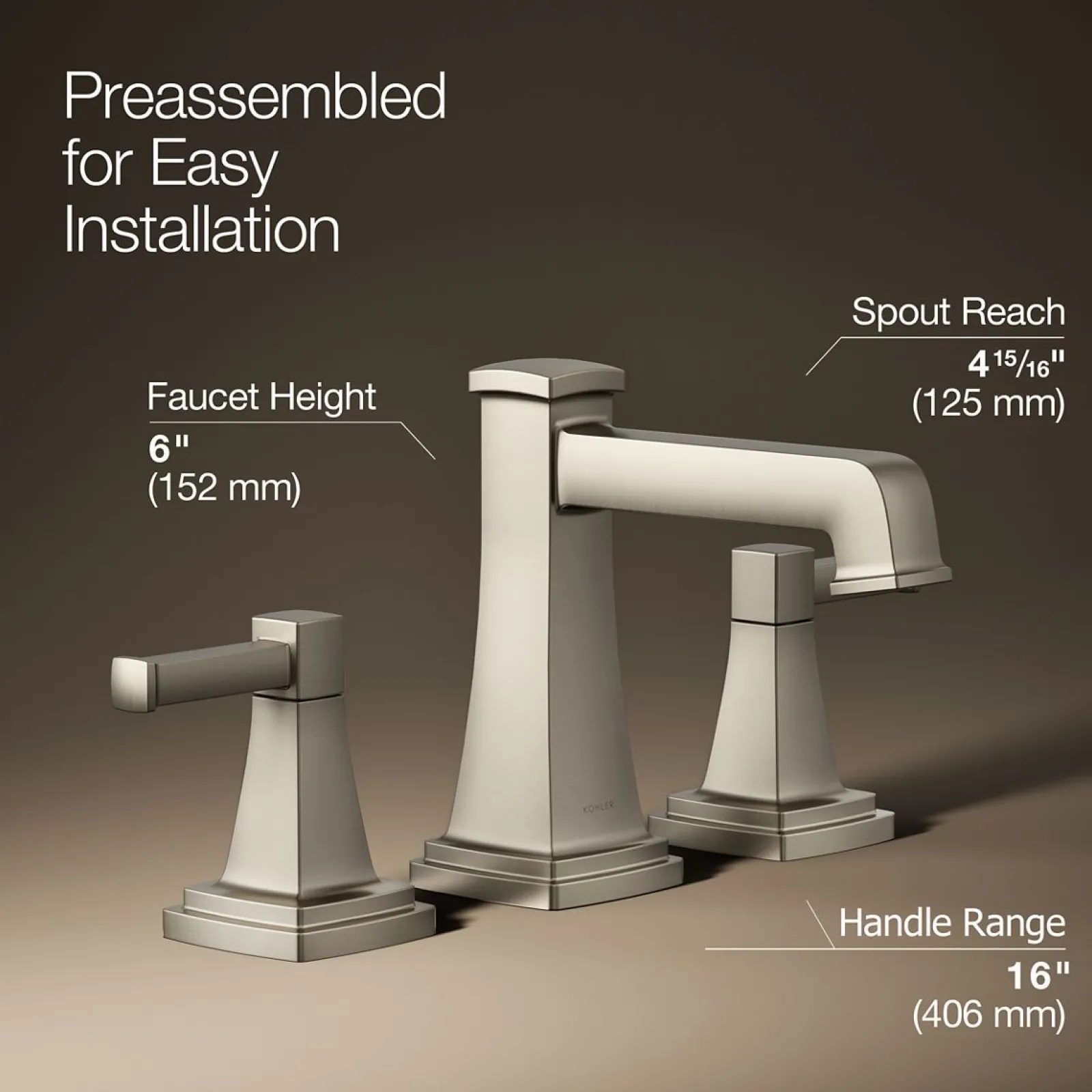 Widespread bathroom sink faucet, 1.2 gpm^Kohler
