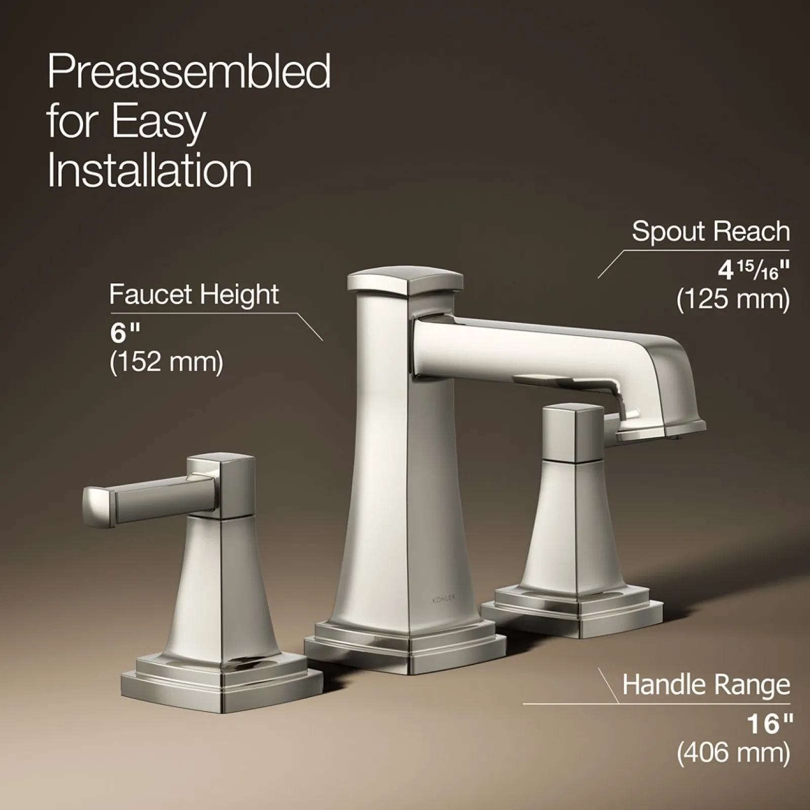 Widespread bathroom sink faucet, 1.2 gpm^Kohler