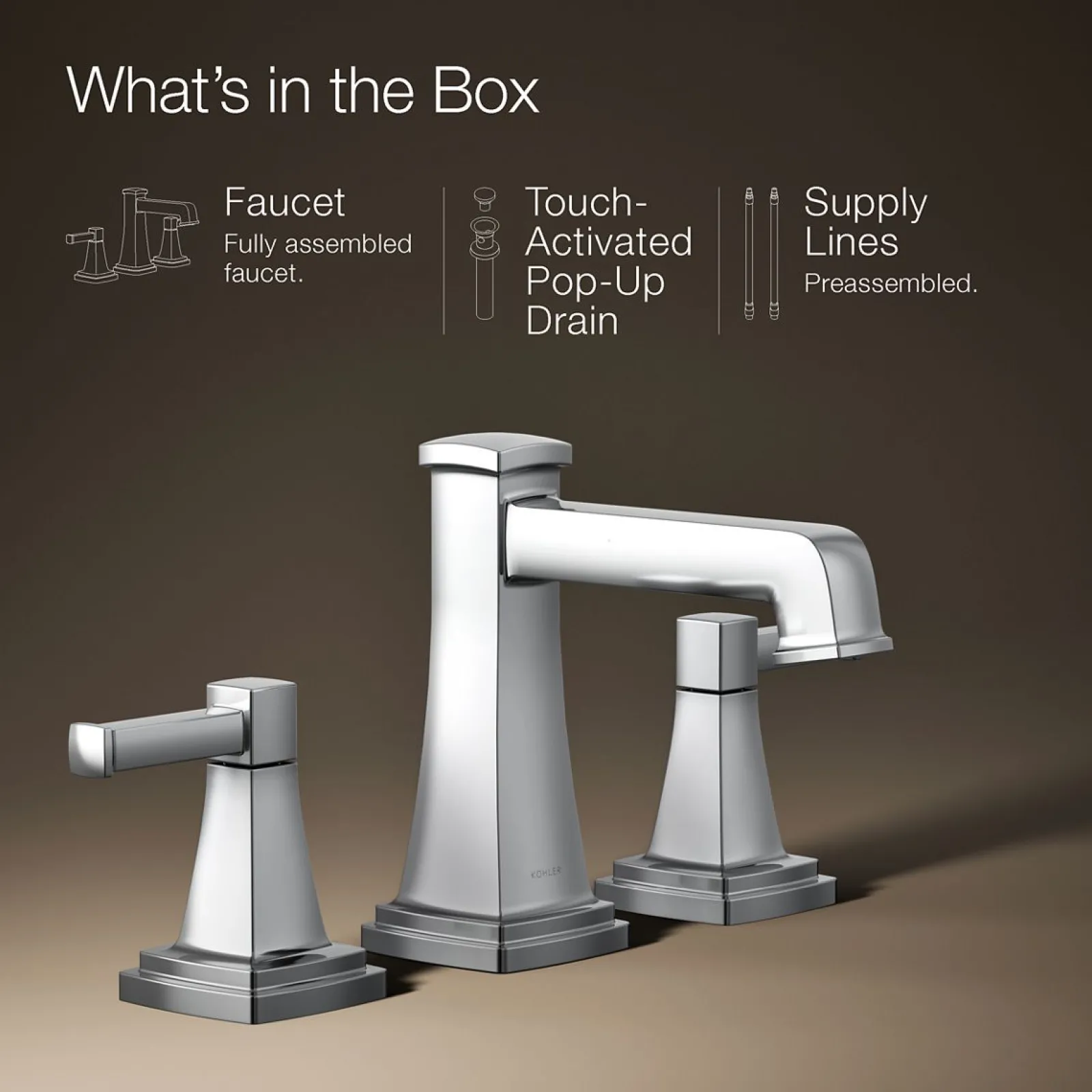 Widespread bathroom sink faucet, 1.2 gpm^Kohler
