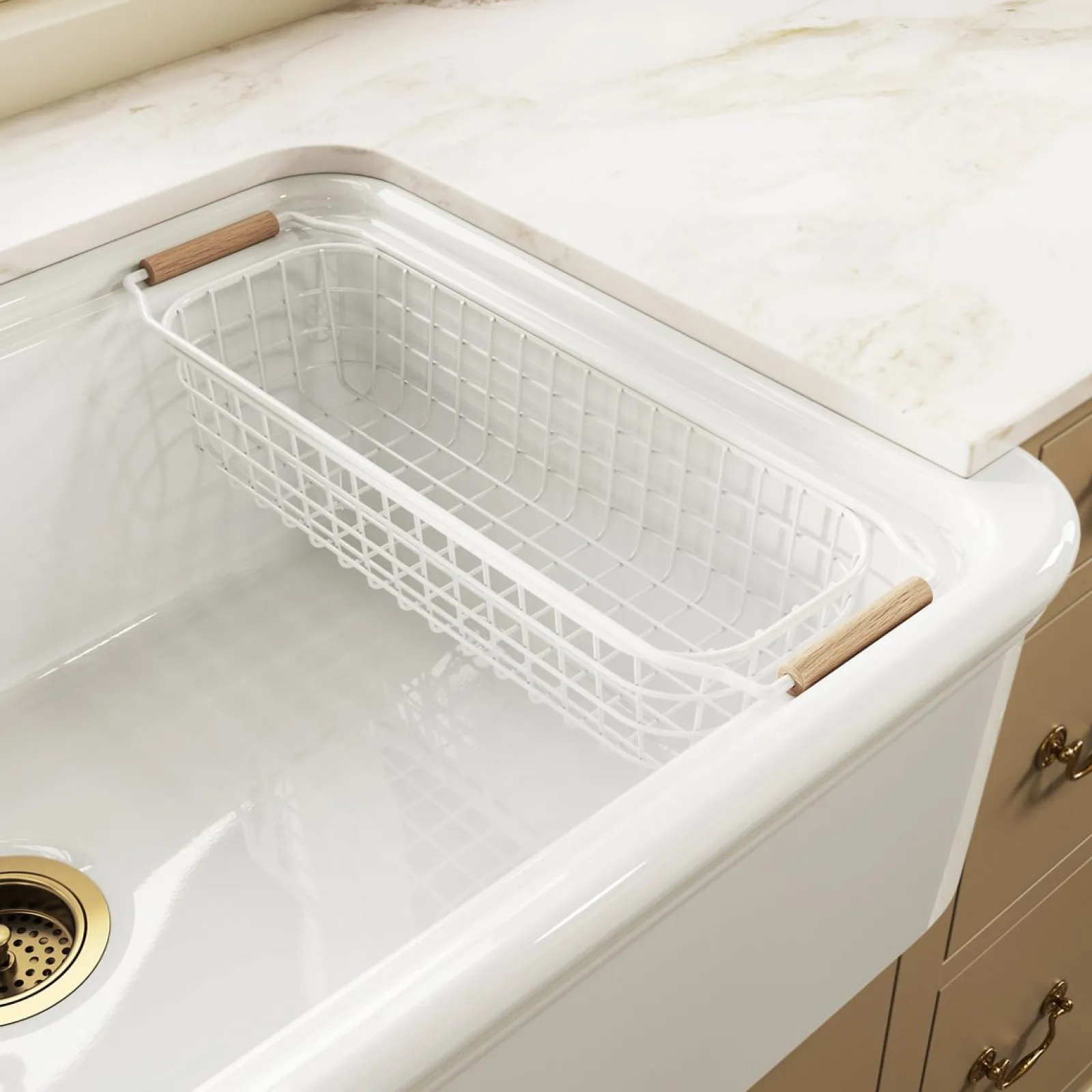 Wire sink basket for Audrine farmhouse kitchen sink^Kohler