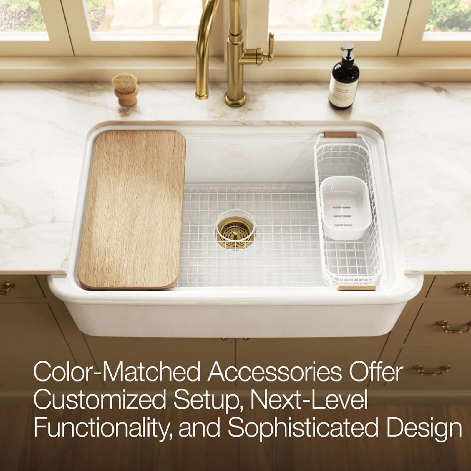 Wire sink basket for Audrine farmhouse kitchen sink^Kohler