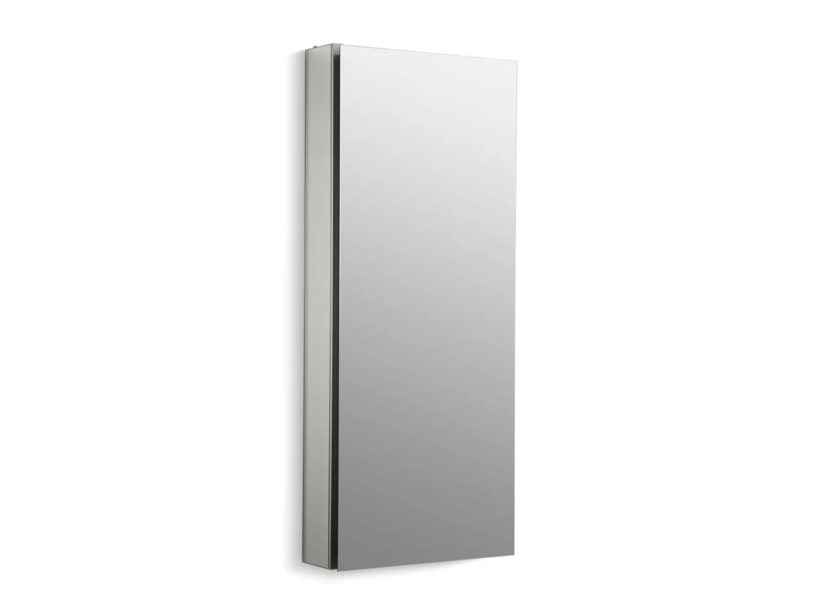 15" W x 36-1/8" H aluminum single-door medicine cabinet with 107 degree hinge^Kohler New