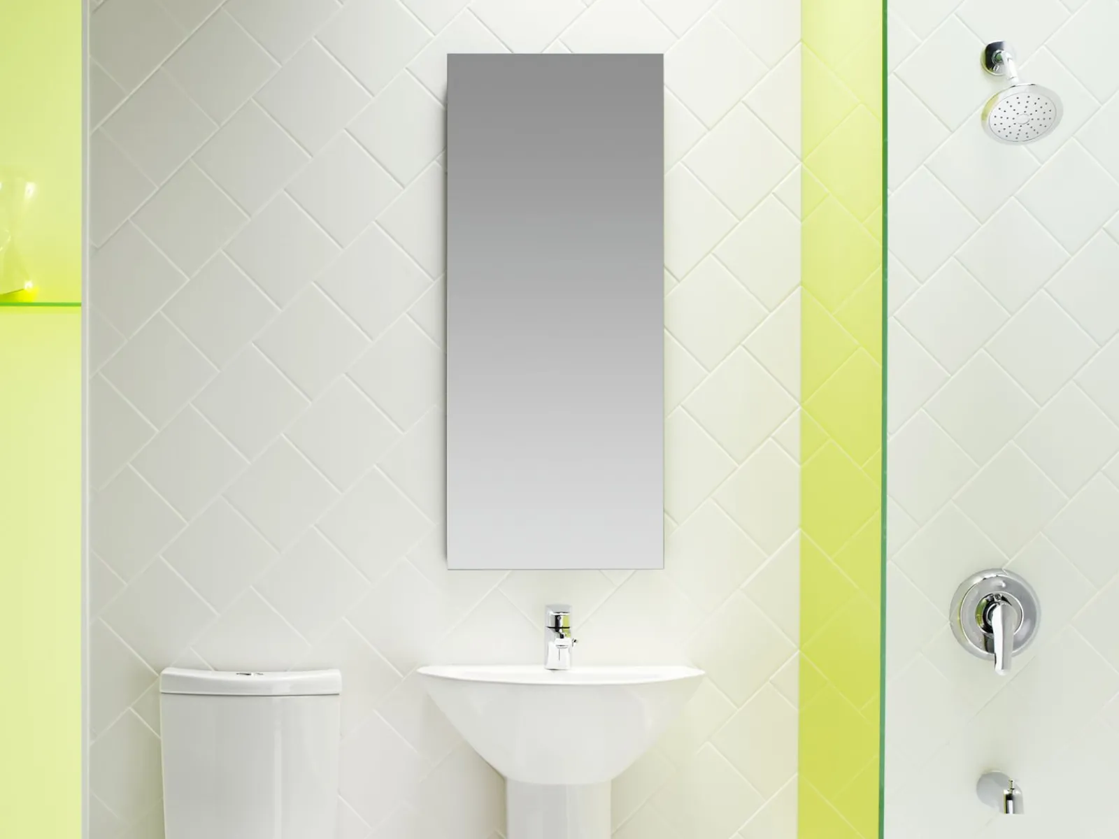 15" W x 36-1/8" H aluminum single-door medicine cabinet with 107 degree hinge^Kohler New