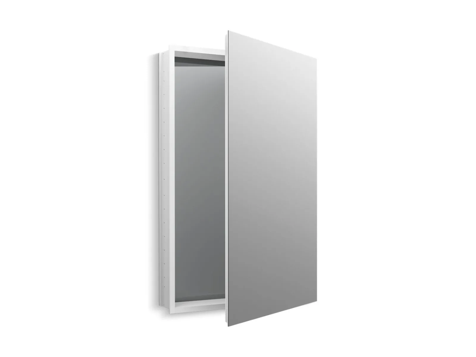 24-1/8" W x 36-1/8" H aluminum single-door medicine cabinet with 170 degree hinge^Kohler Online
