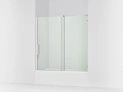 55-3/4"-59-3/4" W x 58-1/4" H bypass bath door with 5/16"-thick Crystal Clear glass^Kohler Best