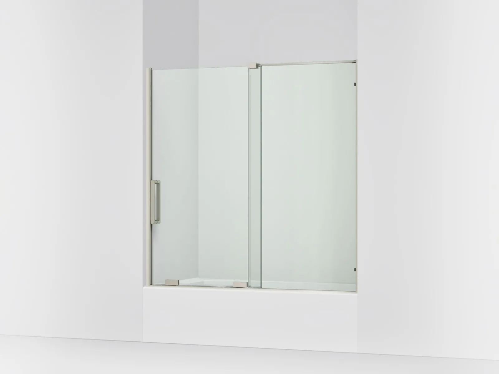 55-3/4"-59-3/4" W x 58-1/4" H bypass bath door with 5/16"-thick Crystal Clear glass^Kohler Best