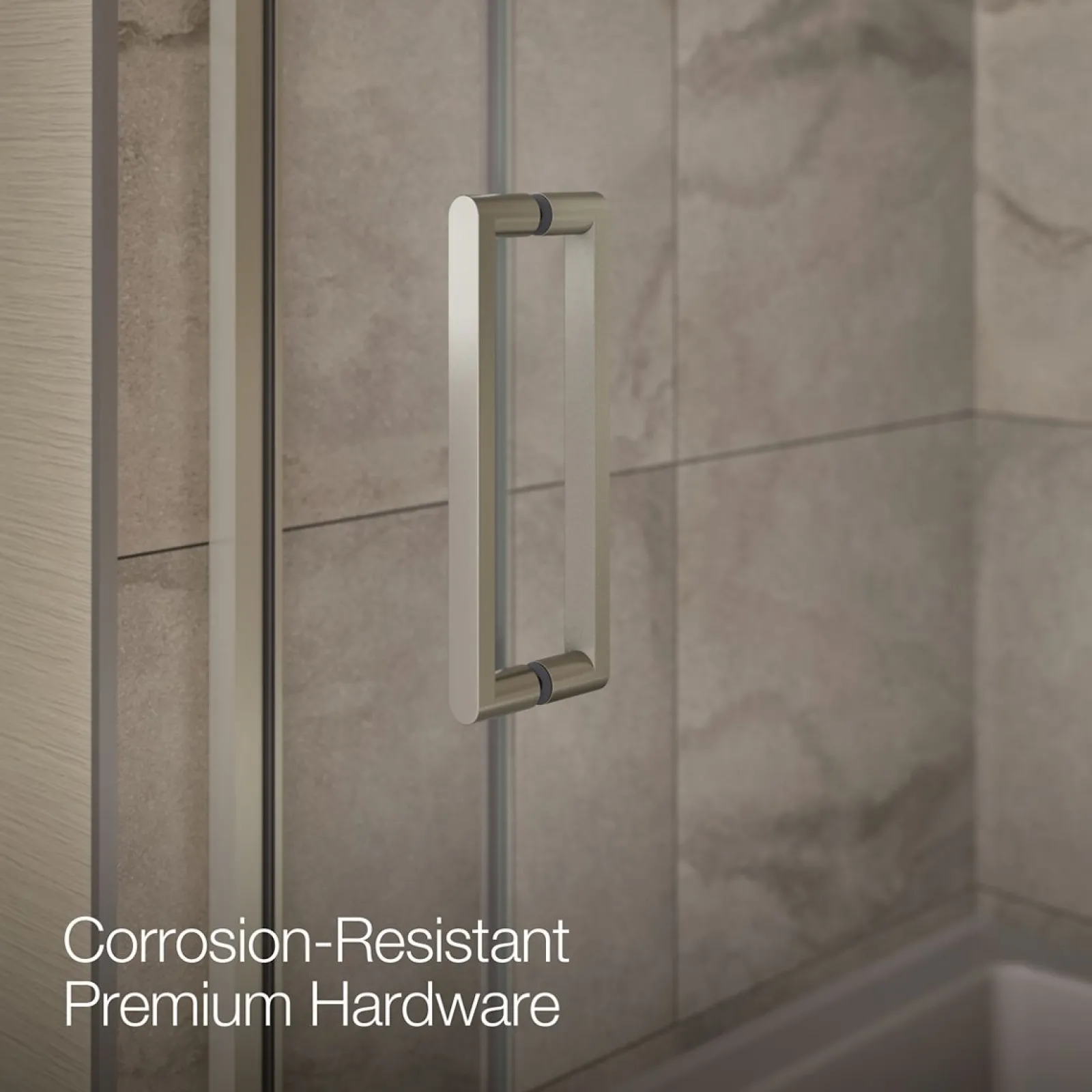 55-3/4"-59-3/4" W x 58-1/4" H bypass bath door with 5/16"-thick Crystal Clear glass^Kohler Best