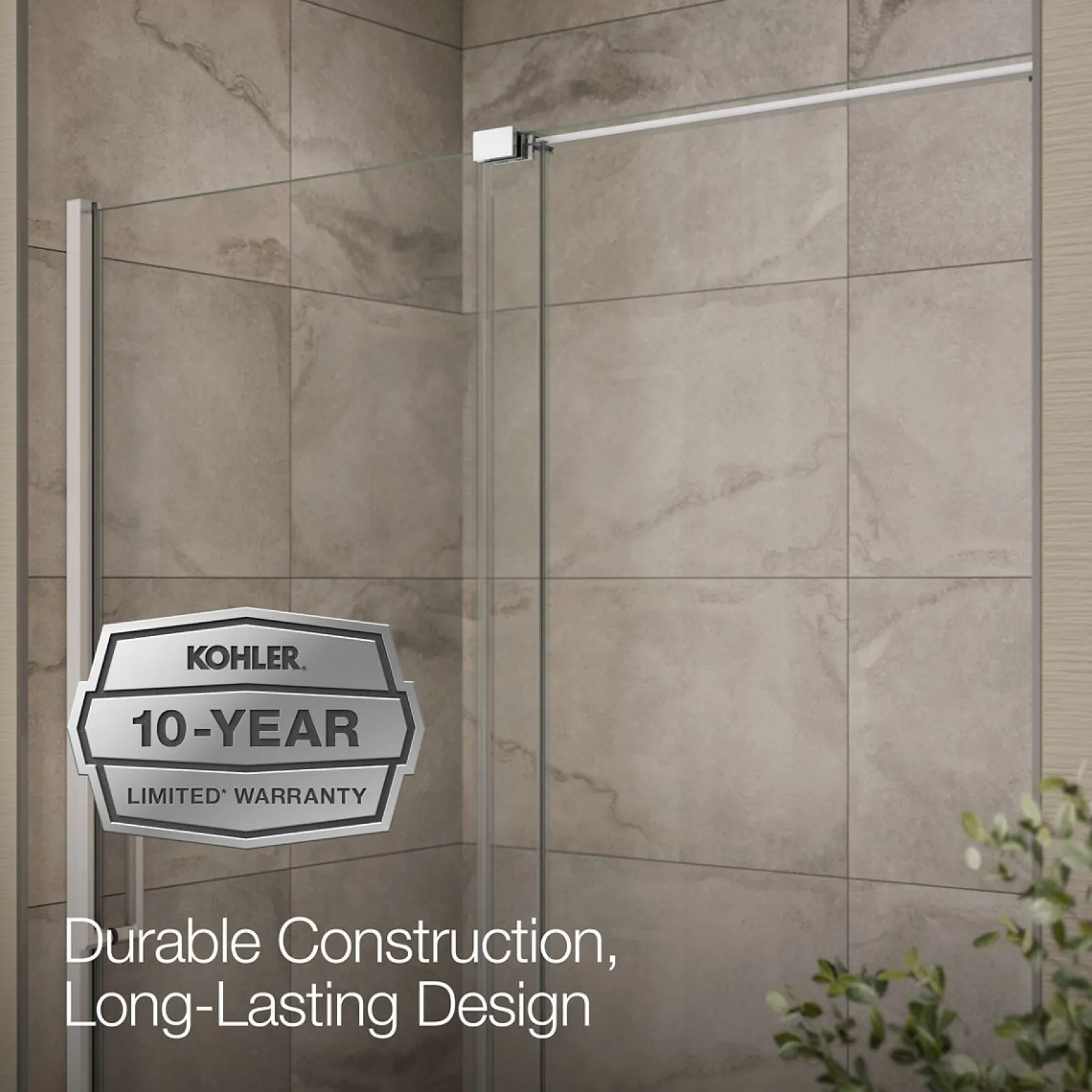 55-3/4"-59-3/4" W x 58-1/4" H bypass bath door with 5/16"-thick Crystal Clear glass^Kohler Best