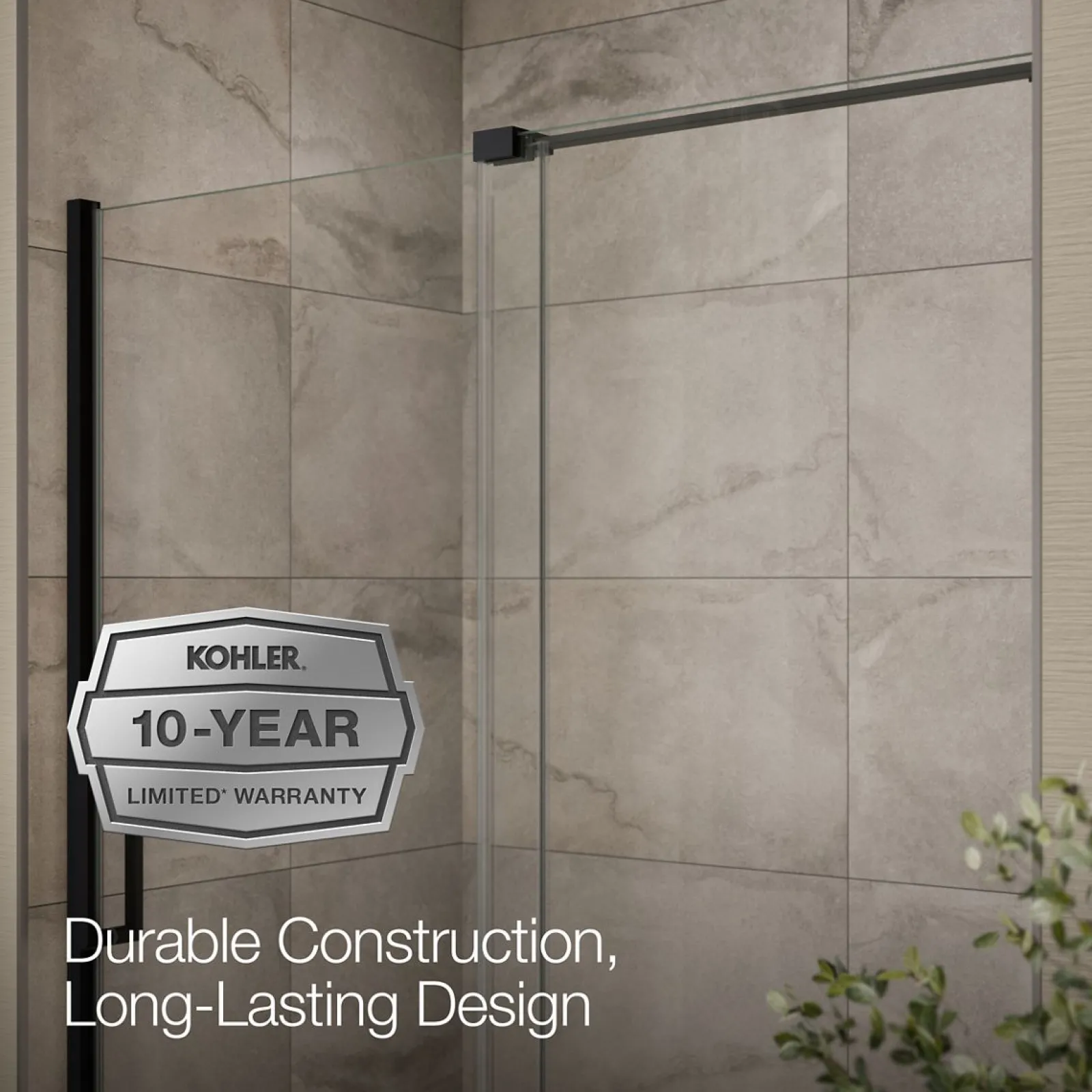 55-3/4"-59-3/4" W x 58-1/4" H bypass bath door with 5/16"-thick Crystal Clear glass^Kohler Best