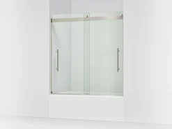 56-5/8"-59-5/8" W x 61.53" H bypass bath door with 5/16"-thick Crystal Clear glass^Kohler Hot