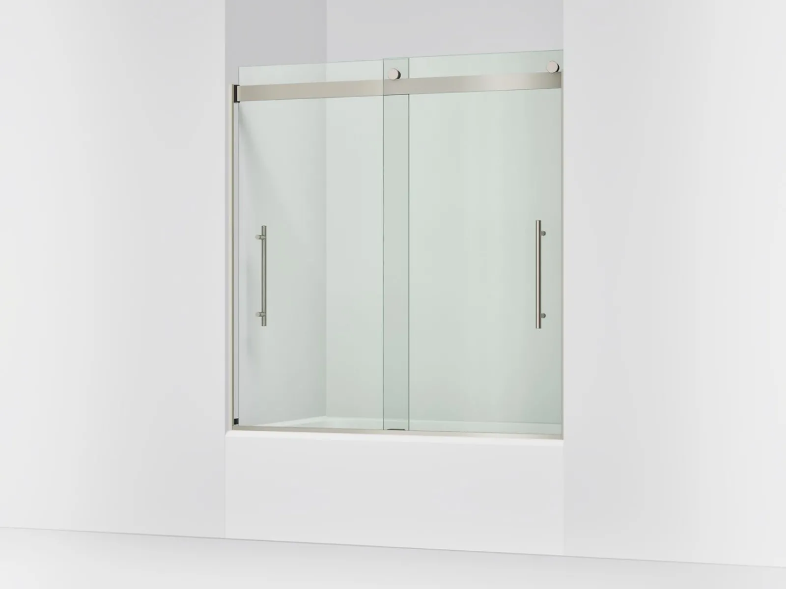 56-5/8"-59-5/8" W x 61.53" H bypass bath door with 5/16"-thick Crystal Clear glass^Kohler Hot