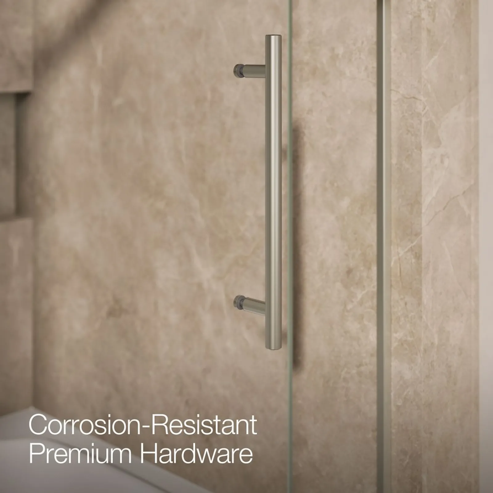56-5/8"-59-5/8" W x 61.53" H bypass bath door with 5/16"-thick Crystal Clear glass^Kohler Hot