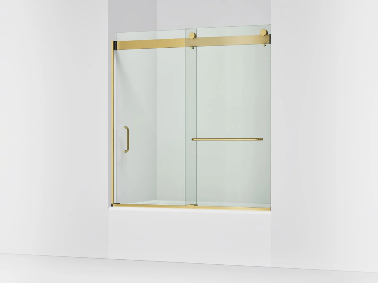 54"-60" W x 61-7/16" H bypass bath door with 3/8"-thick Crystal Clear glass^Kohler Hot
