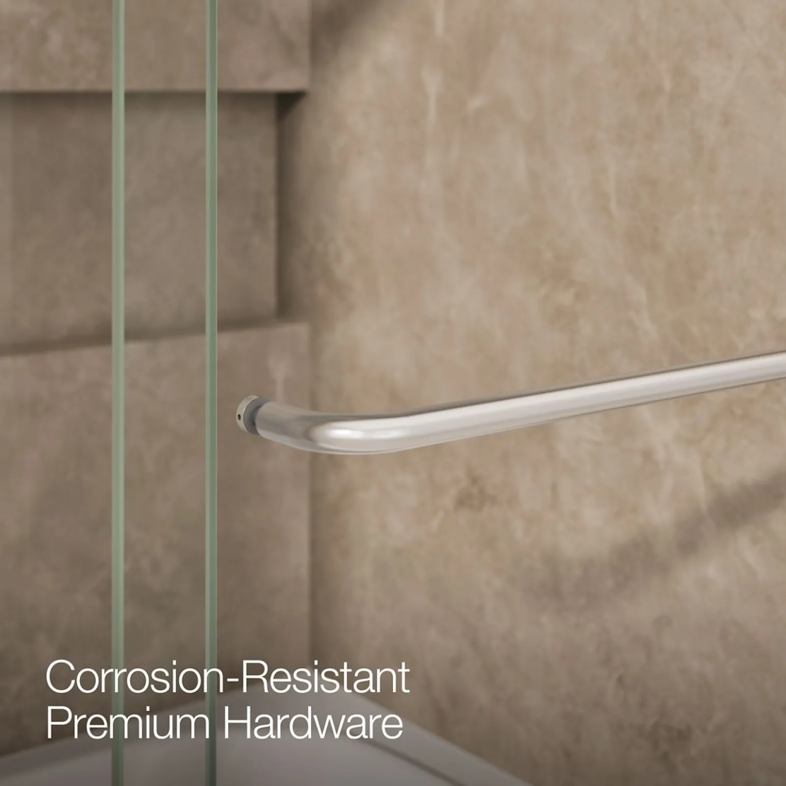 54"-60" W x 61-7/16" H bypass bath door with 3/8"-thick Crystal Clear glass^Kohler Hot