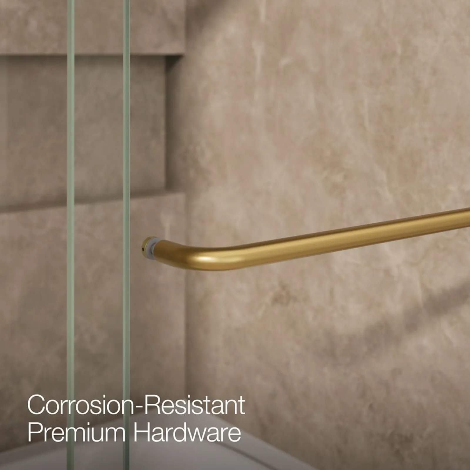 54"-60" W x 61-7/16" H bypass bath door with 3/8"-thick Crystal Clear glass^Kohler Hot