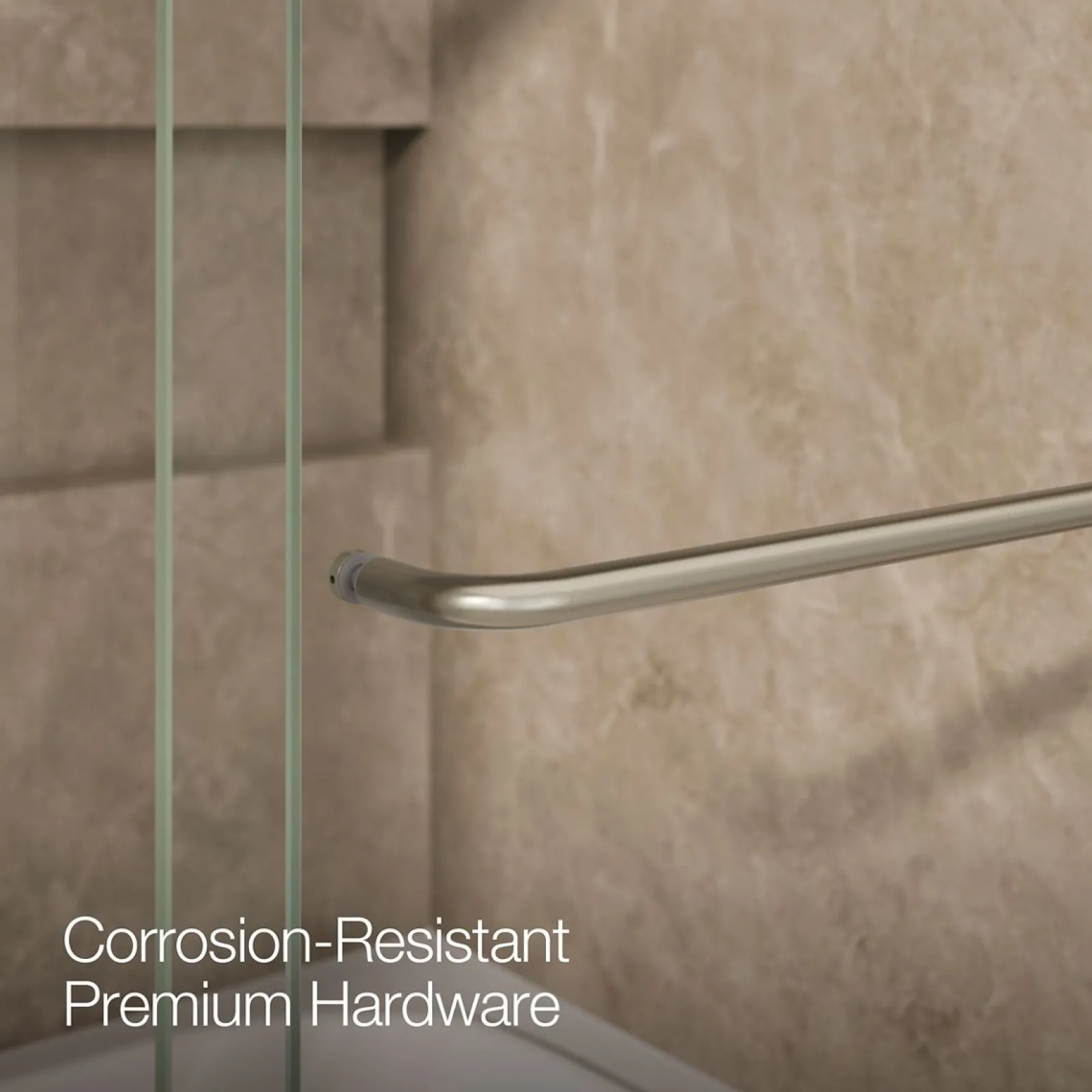 54"-60" W x 61-7/16" H bypass bath door with 3/8"-thick Crystal Clear glass^Kohler Hot