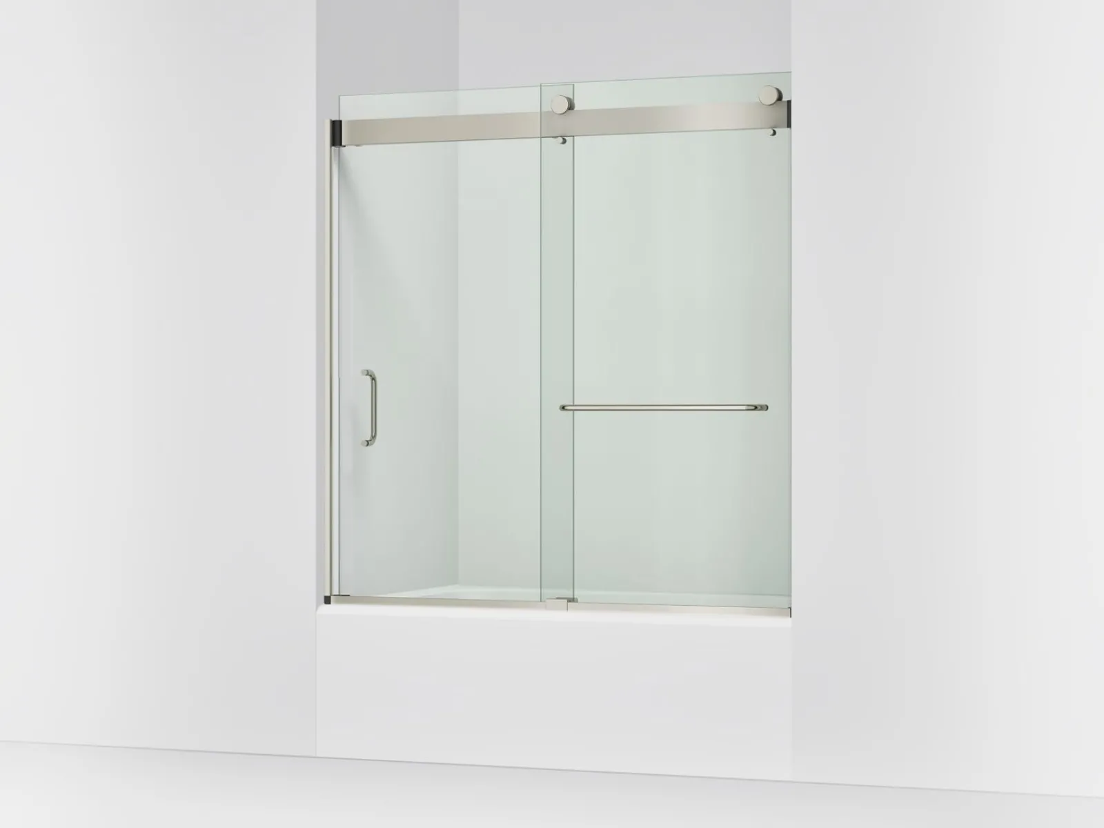 54"-60" W x 61-7/16" H bypass bath door with 3/8"-thick Crystal Clear glass^Kohler Hot