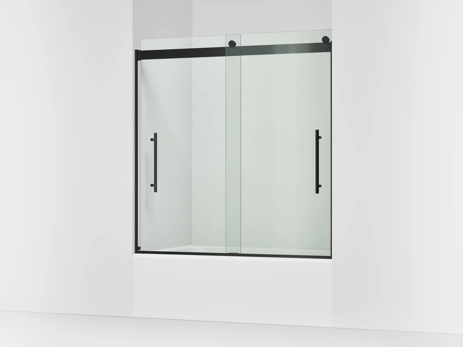 56-5/8"-59-5/8" W x 61.53" H bypass bath door with 3/8"-thick Crystal Clear glass^Kohler Best