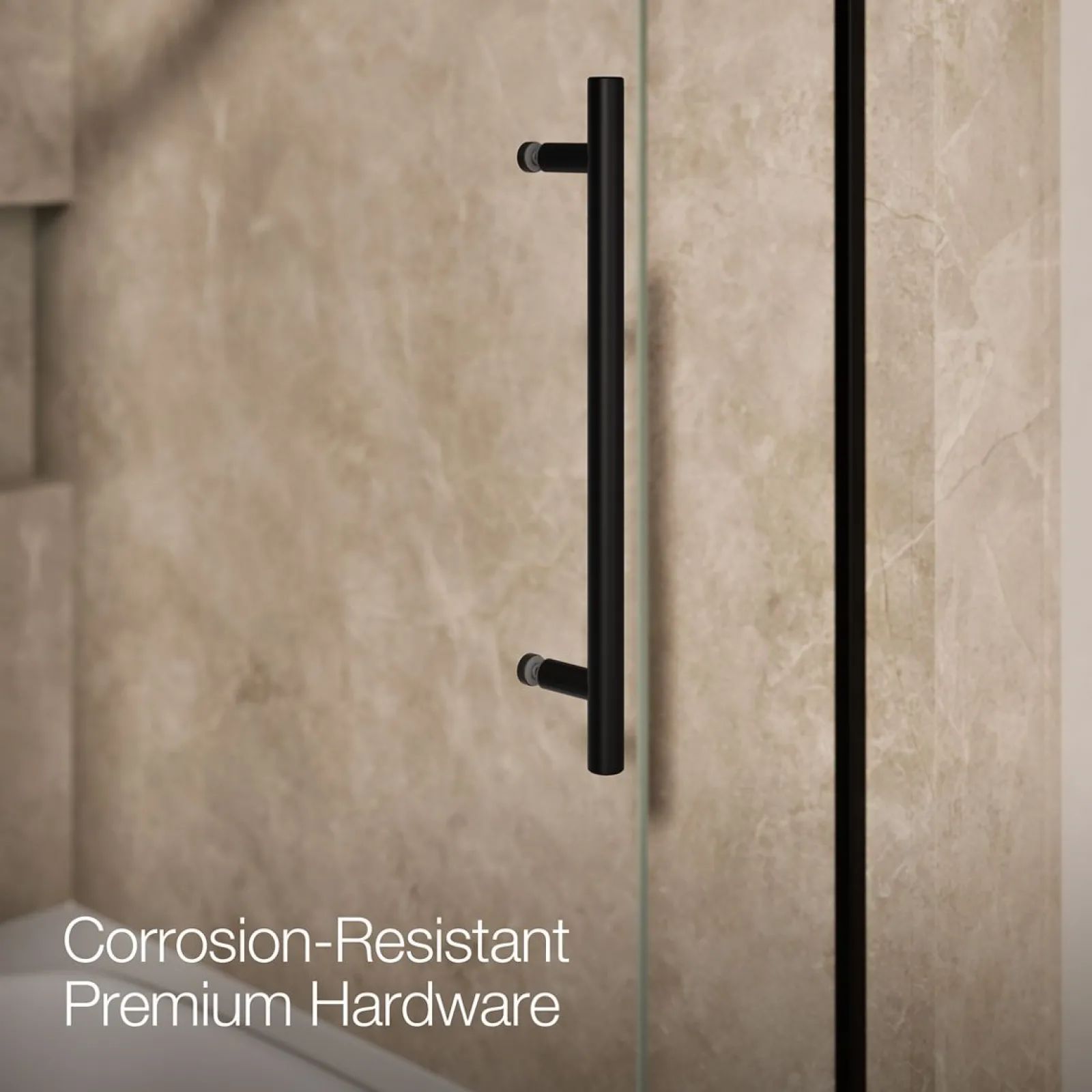 56-5/8"-59-5/8" W x 61.53" H bypass bath door with 3/8"-thick Crystal Clear glass^Kohler Best