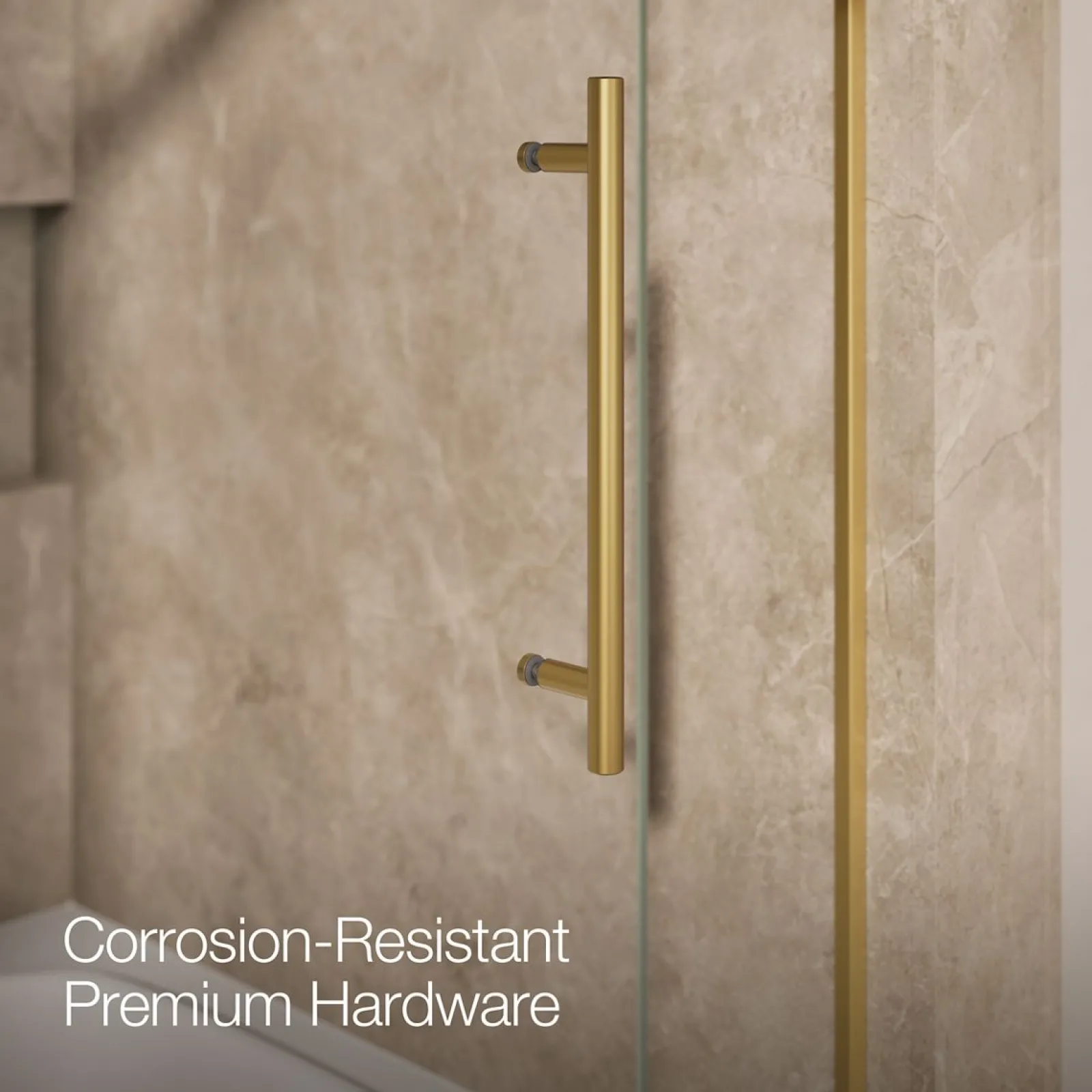 56-5/8"-59-5/8" W x 61.53" H bypass bath door with 3/8"-thick Crystal Clear glass^Kohler Best