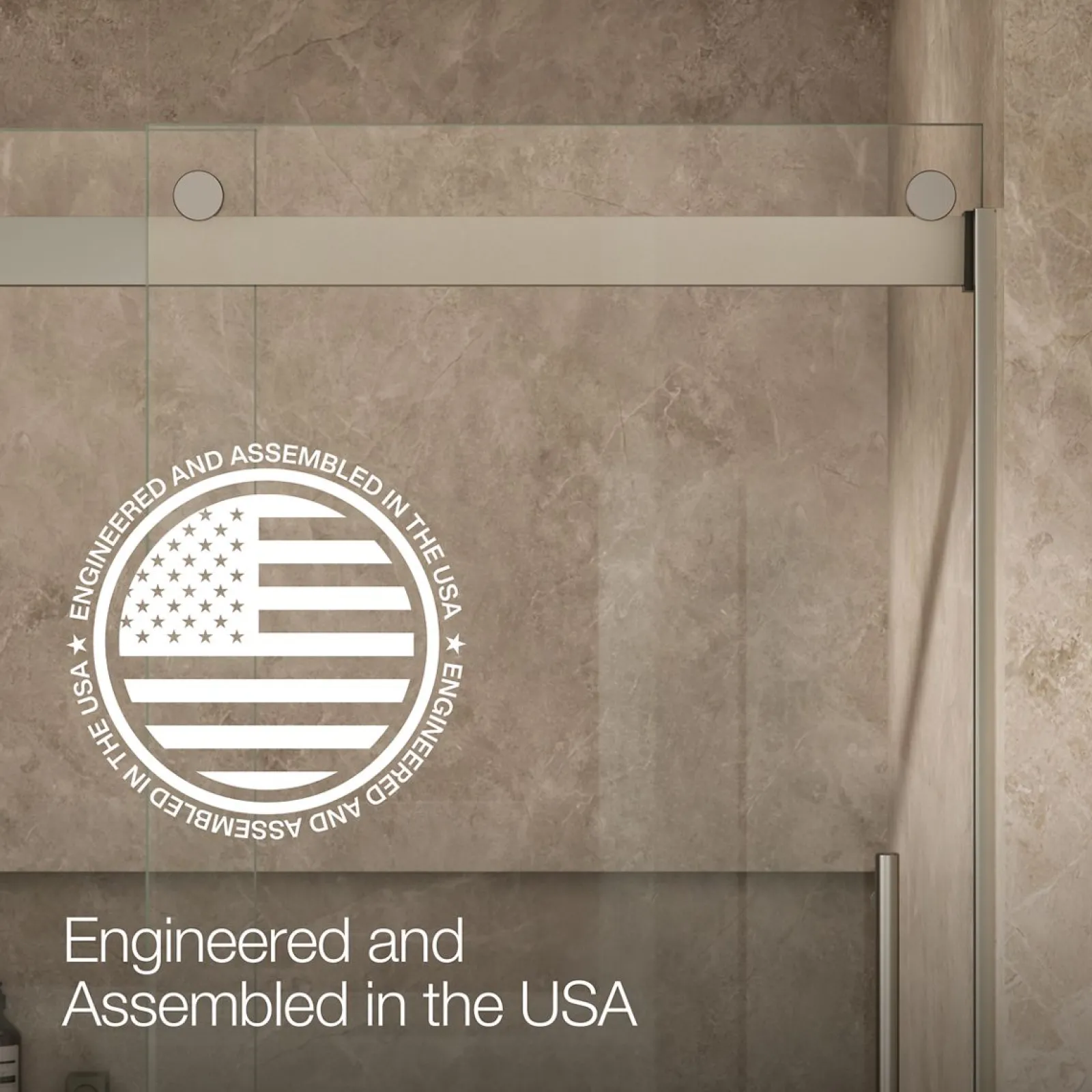 56-5/8"-59-5/8" W x 61.53" H bypass bath door with 3/8"-thick Crystal Clear glass^Kohler Best