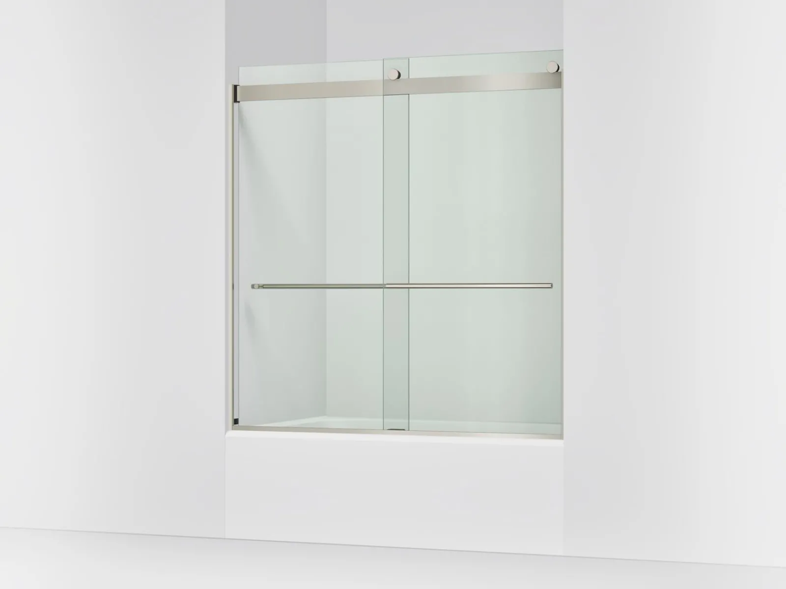 56-5/8"-59-5/8" W x 61.53" H bypass bath door with 5/16"-thick Crystal Clear glass^Kohler Best