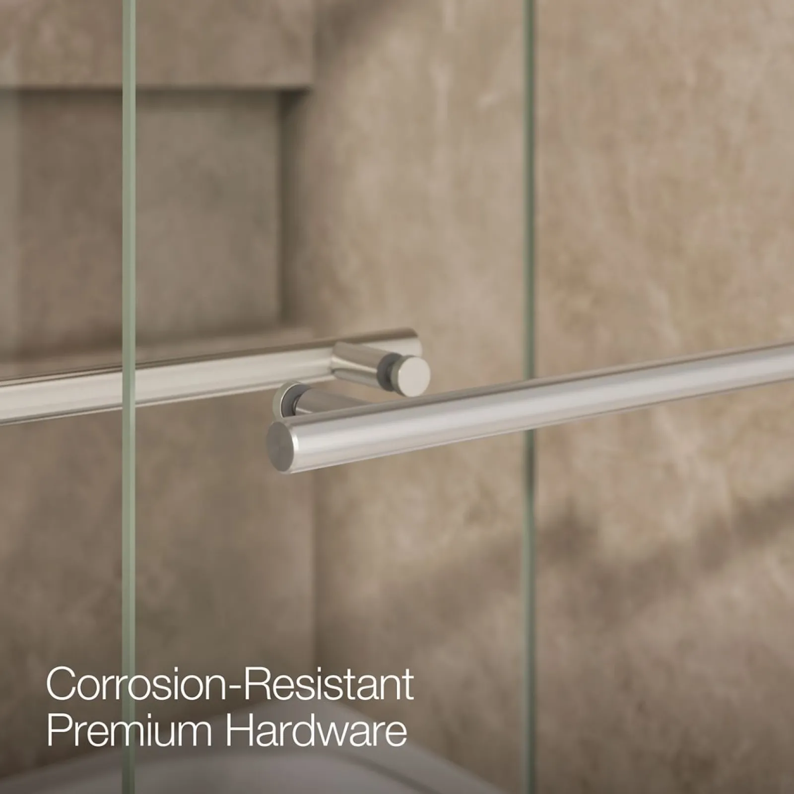 56-5/8"-59-5/8" W x 61.53" H bypass bath door with 5/16"-thick Crystal Clear glass^Kohler Best