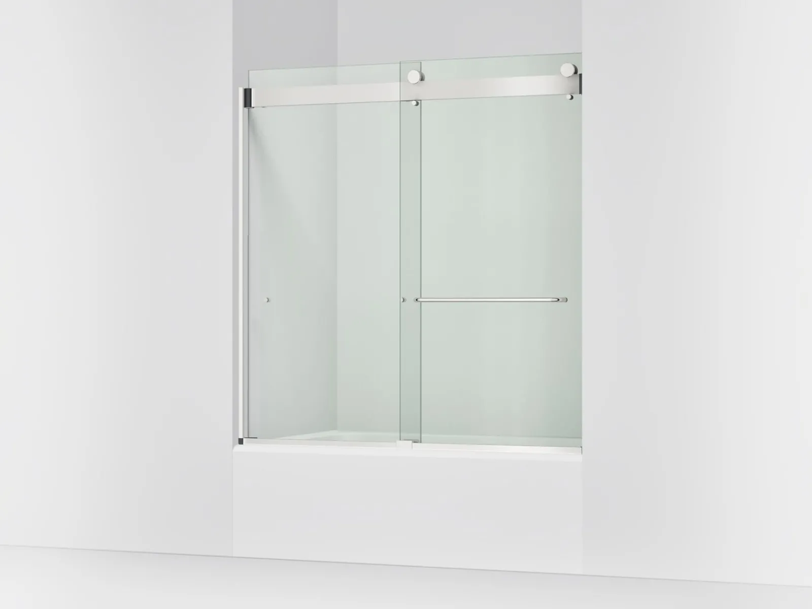 54"-60" W x 61-7/16" H bypass bath door with 3/8"-thick Crystal Clear glass^Kohler Clearance