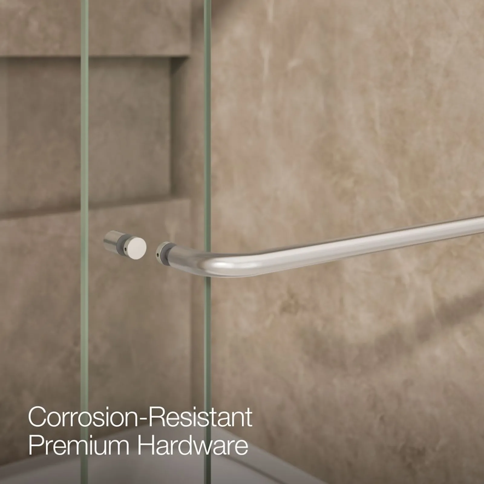54"-60" W x 61-7/16" H bypass bath door with 3/8"-thick Crystal Clear glass^Kohler Clearance