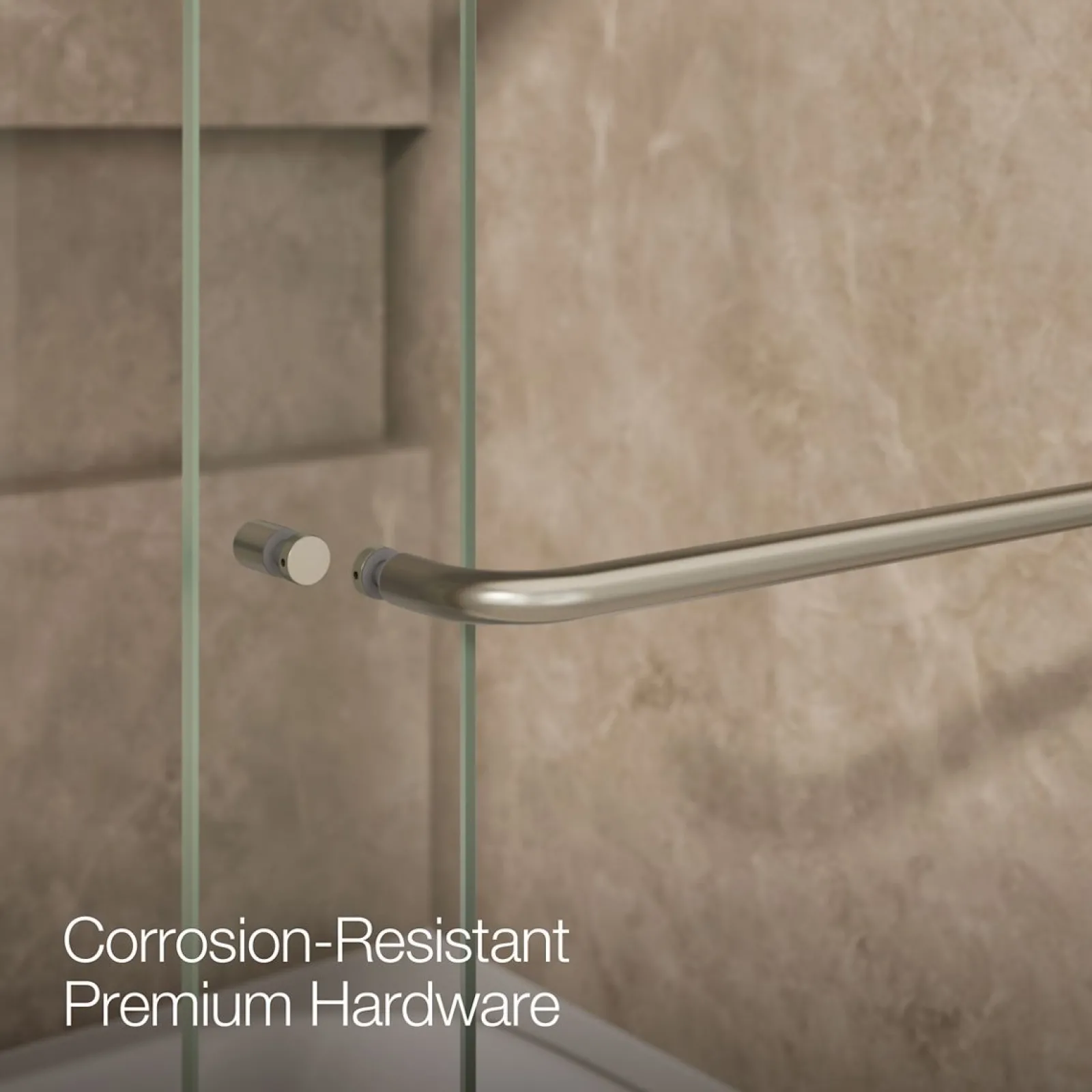 54"-60" W x 61-7/16" H bypass bath door with 3/8"-thick Crystal Clear glass^Kohler Clearance