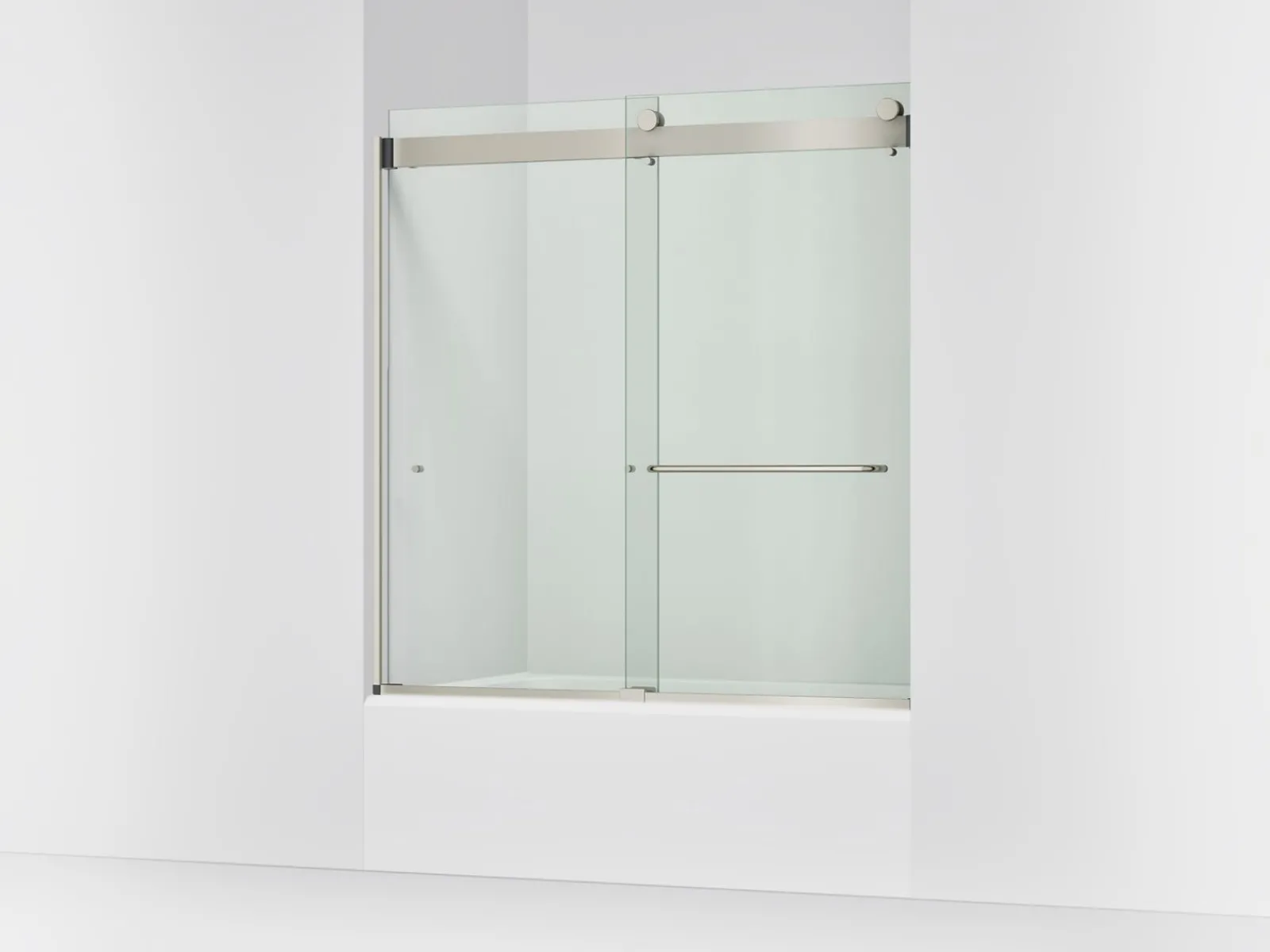 54"-60" W x 61-7/16" H bypass bath door with 3/8"-thick Crystal Clear glass^Kohler Clearance