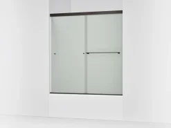 55-5/8"-59-5/8" W x 62" H bypass bath door with 5/16"-thick Frosted glass^Kohler