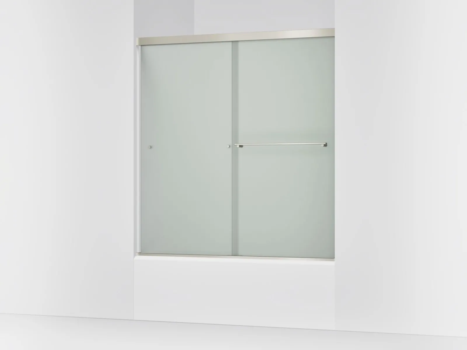 55-5/8"-59-5/8" W x 62" H bypass bath door with 5/16"-thick Frosted glass^Kohler