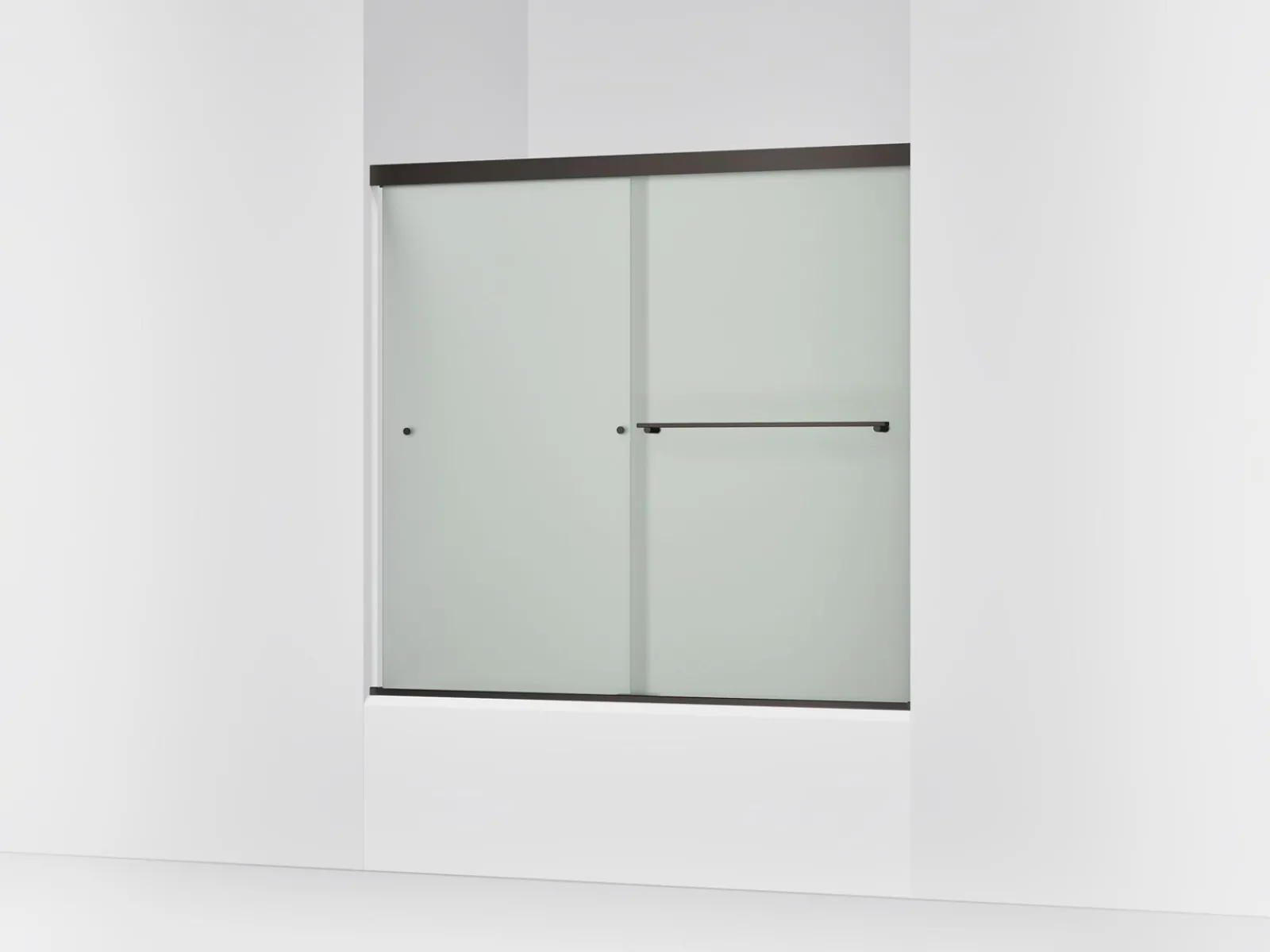 55-5/8"-59-5/8" W x 55-1/2" H bypass bath door with 1/4"-thick Frosted glass^Kohler