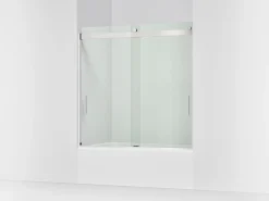 56-5/8"-59-5/8" W x 59-3/4" H bypass bath door with 1/4"-thick Crystal Clear glass^Kohler Sale