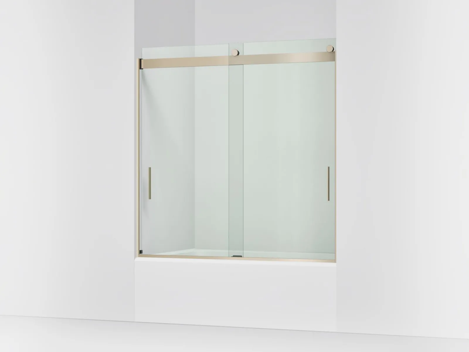 56-5/8"-59-5/8" W x 59-3/4" H bypass bath door with 1/4"-thick Crystal Clear glass^Kohler Sale