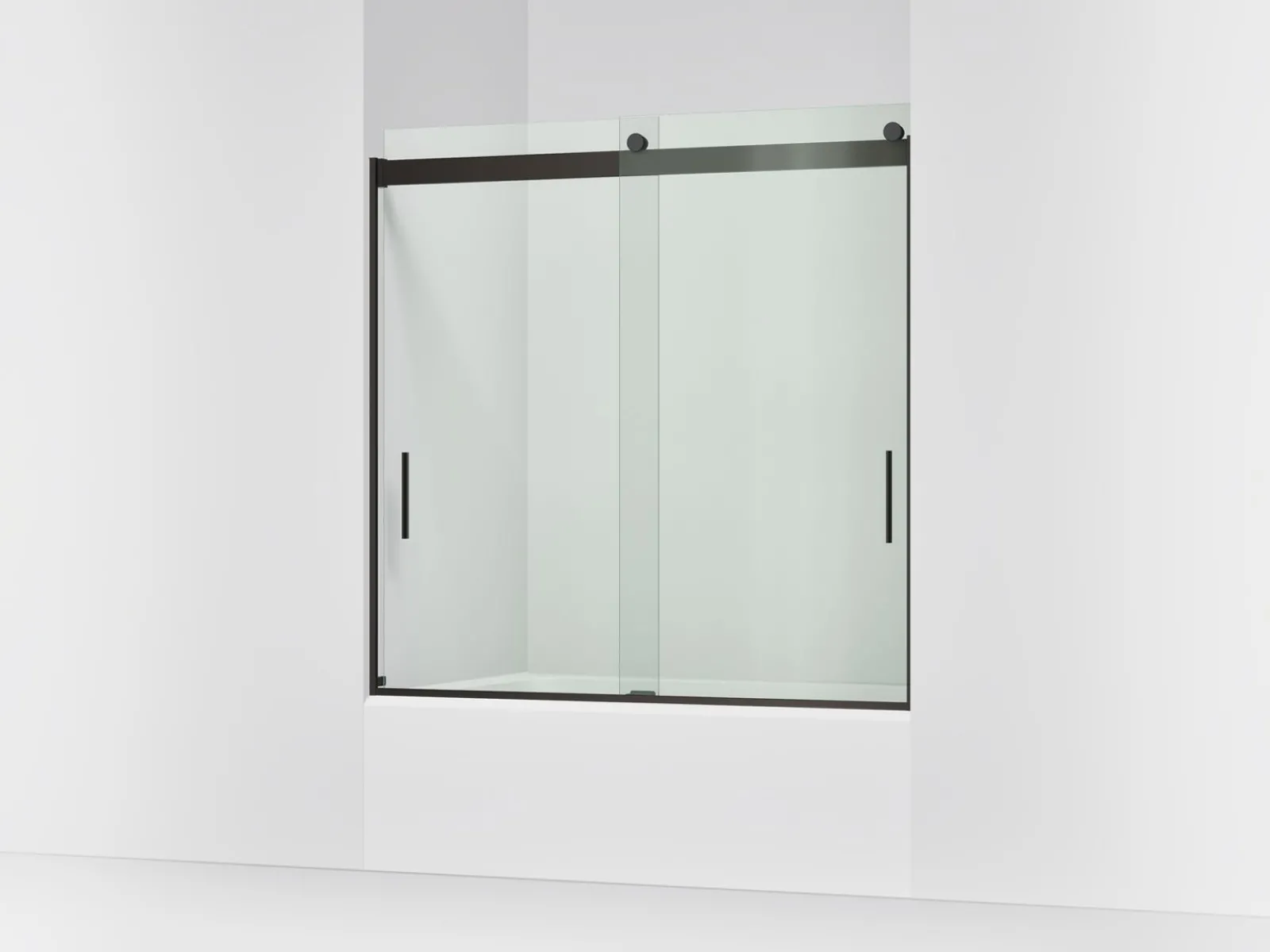 56-5/8"-59-5/8" W x 59-3/4" H bypass bath door with 1/4"-thick Crystal Clear glass^Kohler Sale