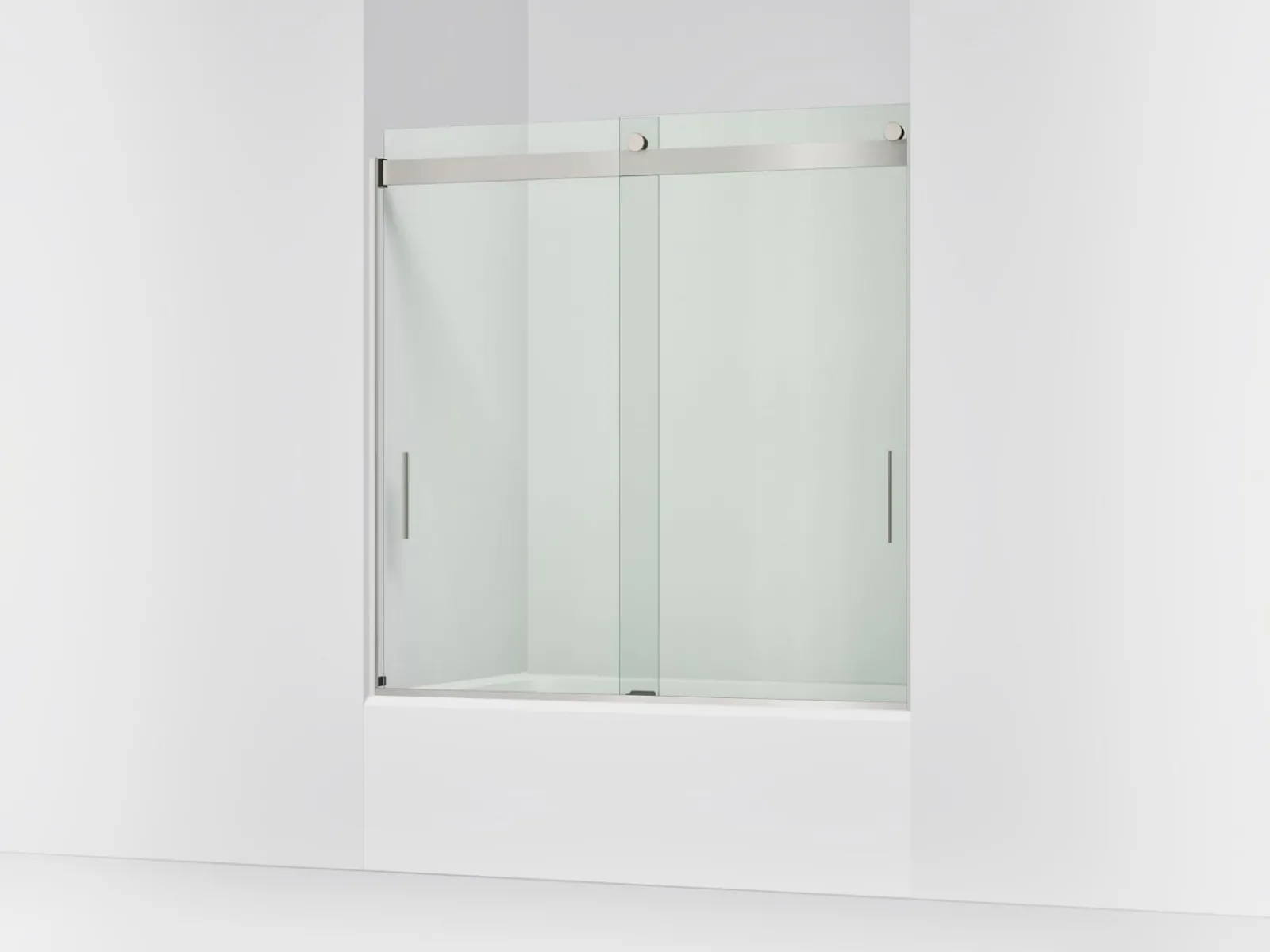 56-5/8"-59-5/8" W x 59-3/4" H bypass bath door with 1/4"-thick Crystal Clear glass^Kohler Sale