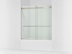 56-5/8"-59-5/8" W x 61.53" H bypass bath door with 3/8"-thick Crystal Clear glass^Kohler Hot