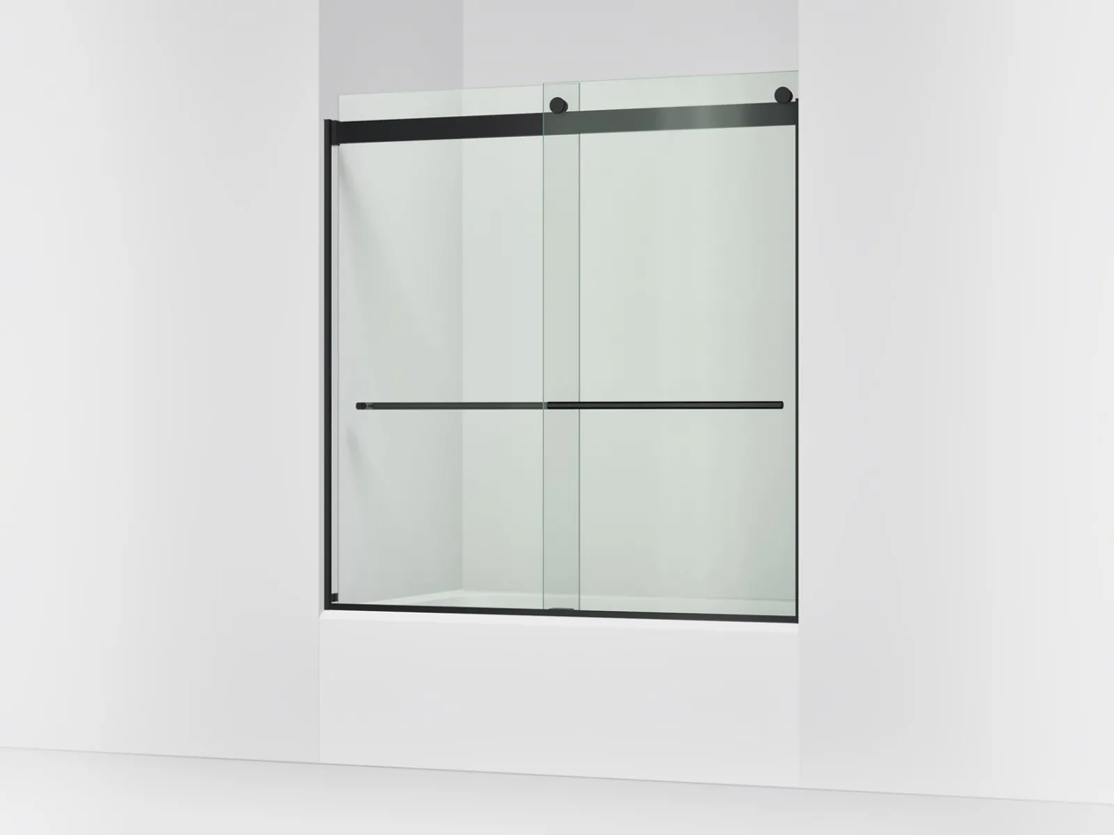 56-5/8"-59-5/8" W x 61.53" H bypass bath door with 3/8"-thick Crystal Clear glass^Kohler Hot