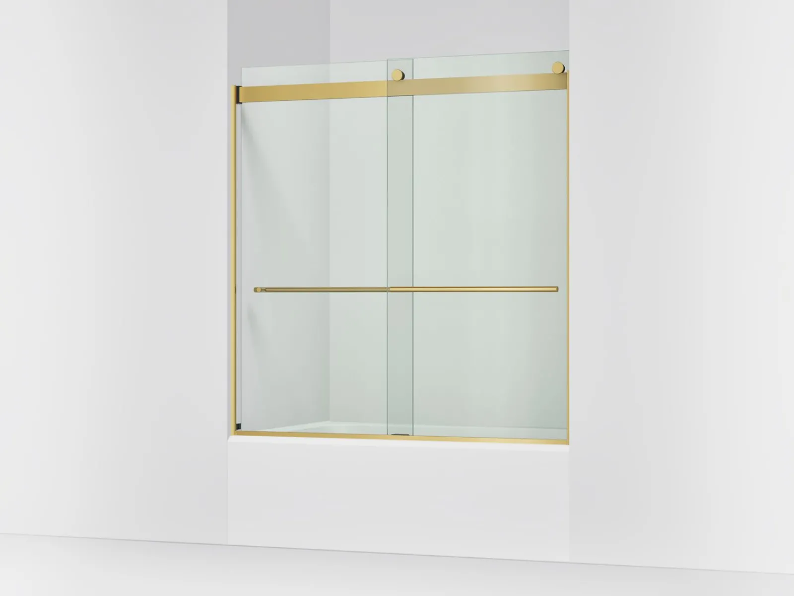 56-5/8"-59-5/8" W x 61.53" H bypass bath door with 3/8"-thick Crystal Clear glass^Kohler Hot