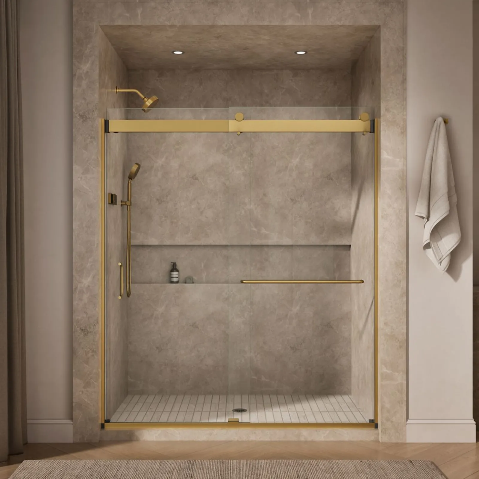 66"-72" W x 80-1/4" H bypass shower door with 3/8"-thick Crystal Clear glass^Kohler Sale