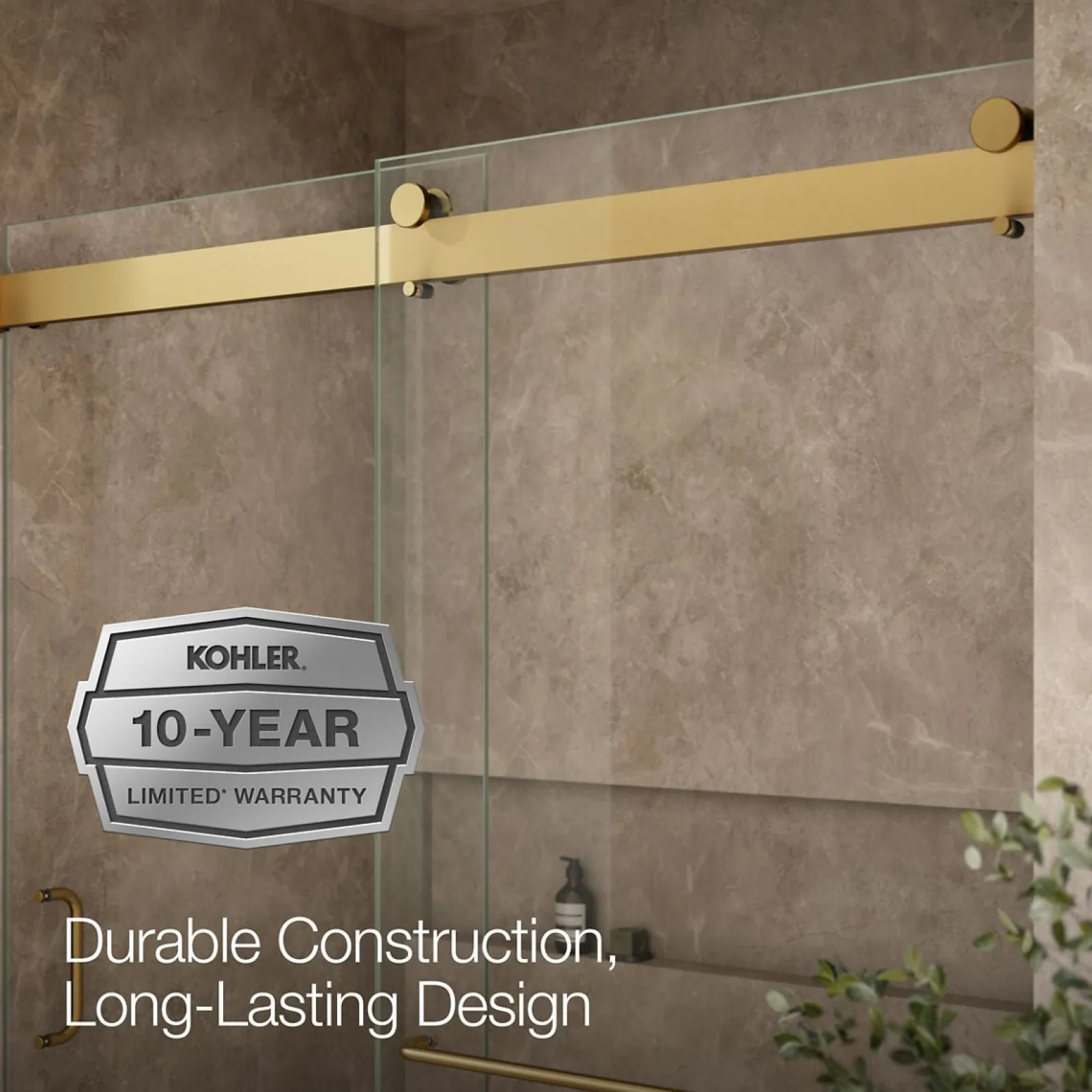 66"-72" W x 80-1/4" H bypass shower door with 3/8"-thick Crystal Clear glass^Kohler Sale
