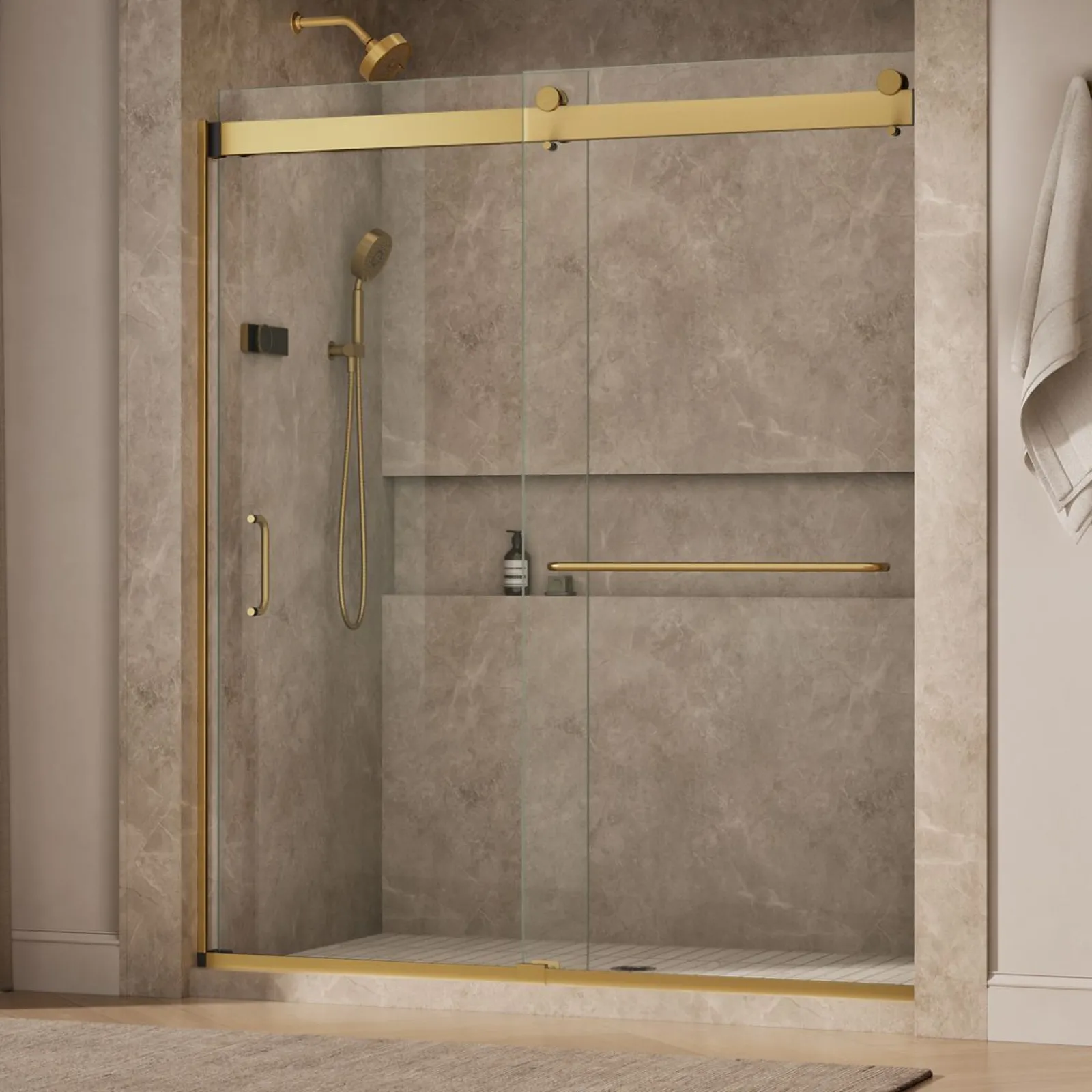 66"-72" W x 80-1/4" H bypass shower door with 3/8"-thick Crystal Clear glass^Kohler Sale